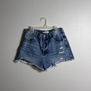 Pacsun Women Denim Ripped Vintage High Rise Shorts size 29.